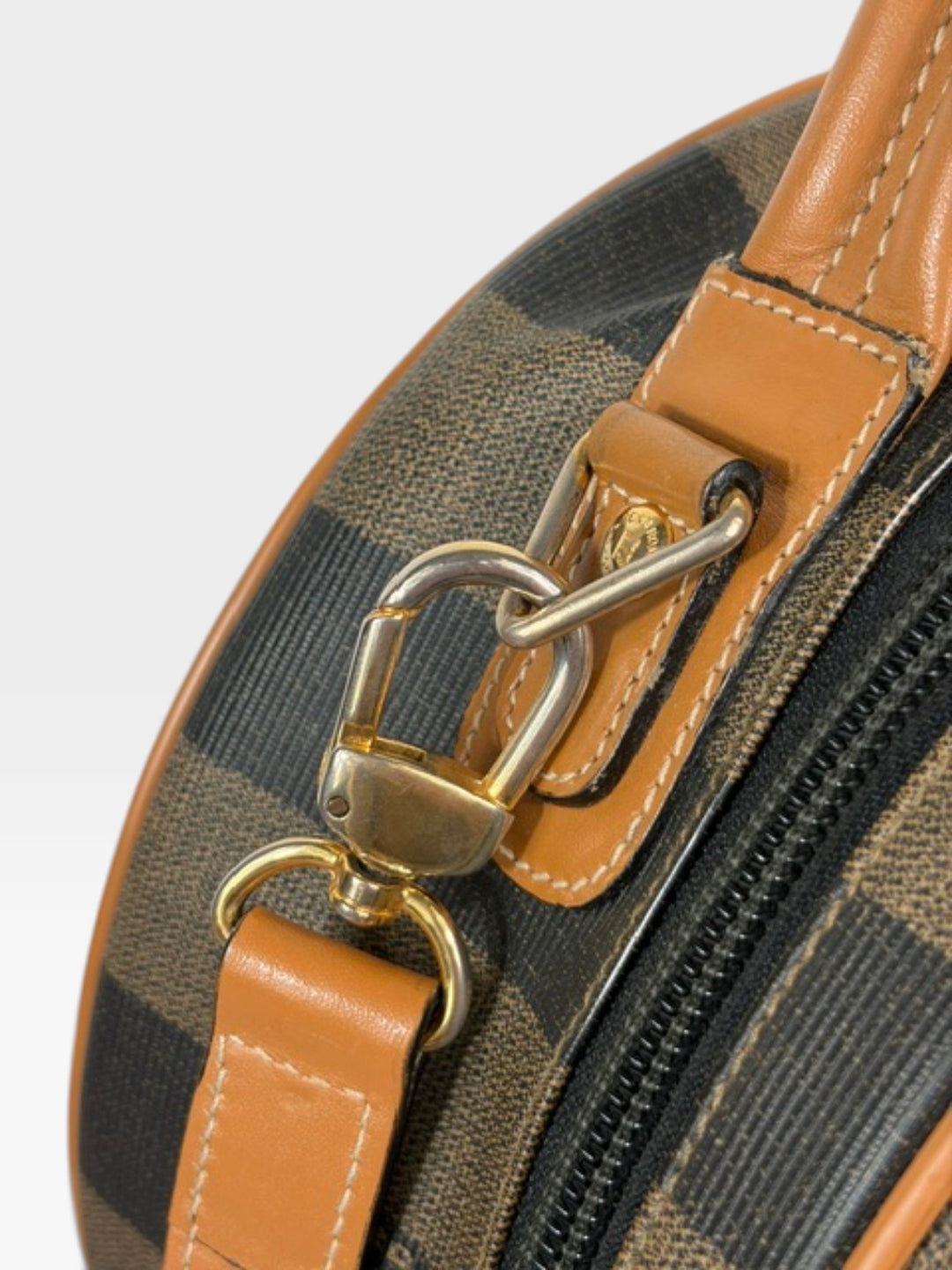 Vintage Pequin Striped Round Crossbody