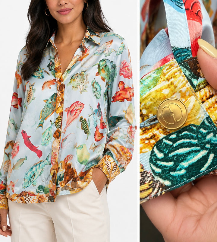 Vintage Button Up Blouse | Size 42 (Medium/Large)