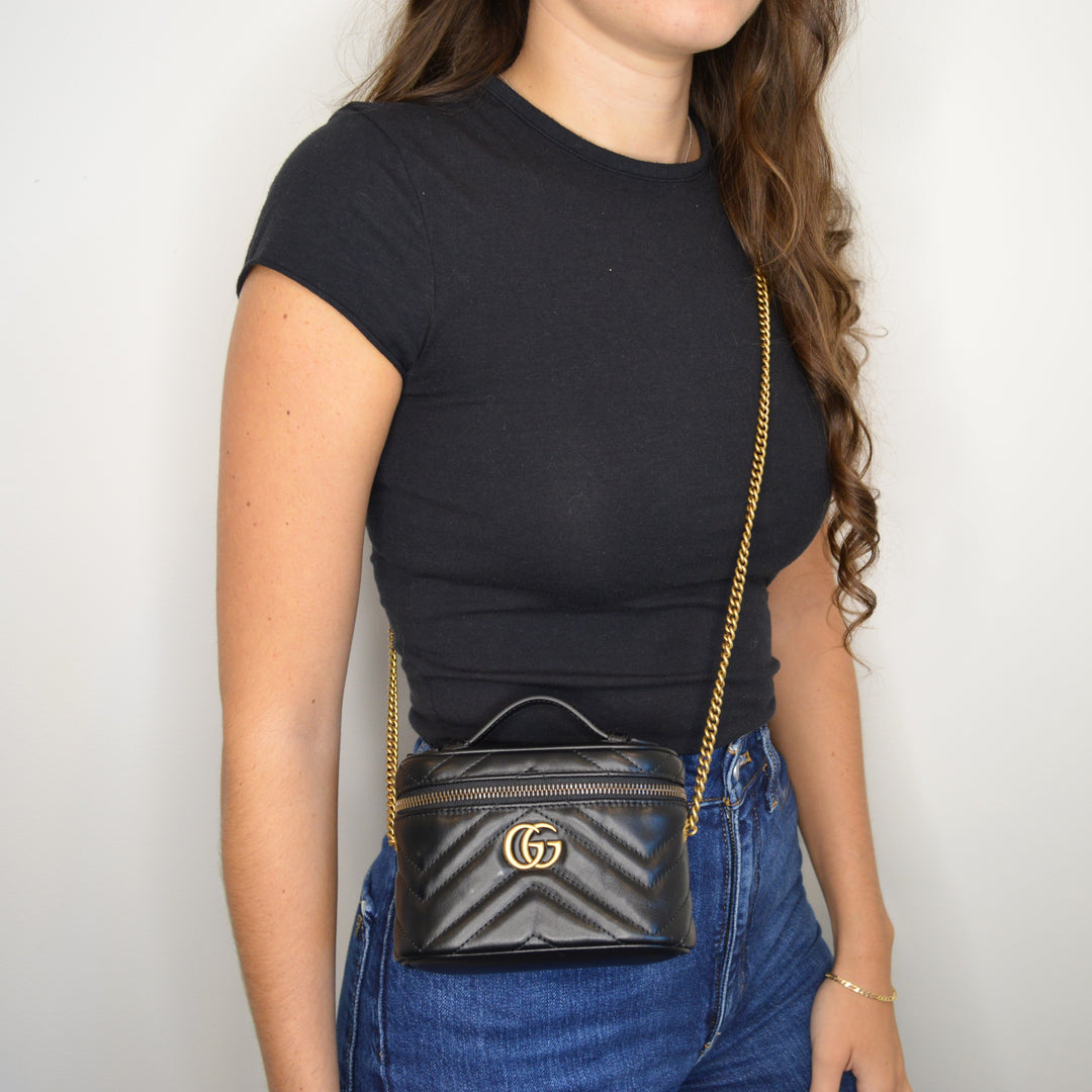 GG Marmont Mini Top Handle Vanity Bag