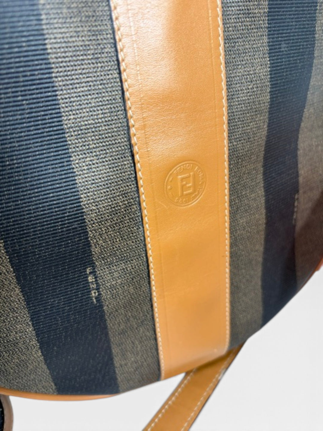 Vintage Pequin Striped Round Crossbody