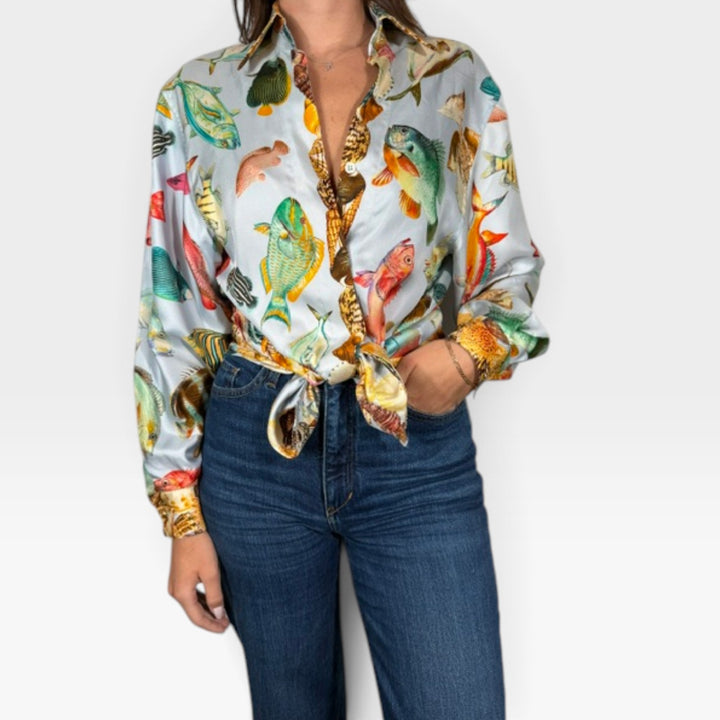 Vintage Button Up Blouse | Size 42 (Medium/Large)