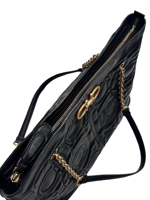 Gancini Quilted Leather Tote