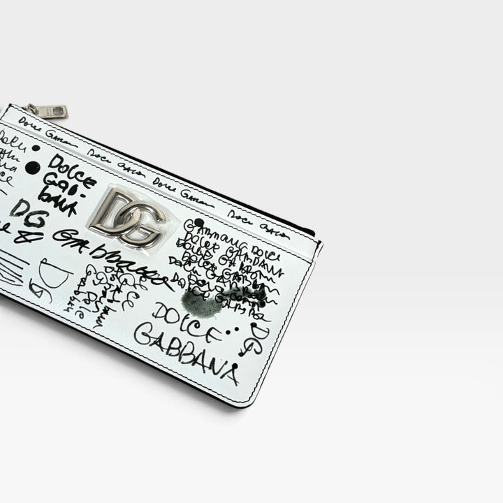 Graffiti Print Leather Wallet