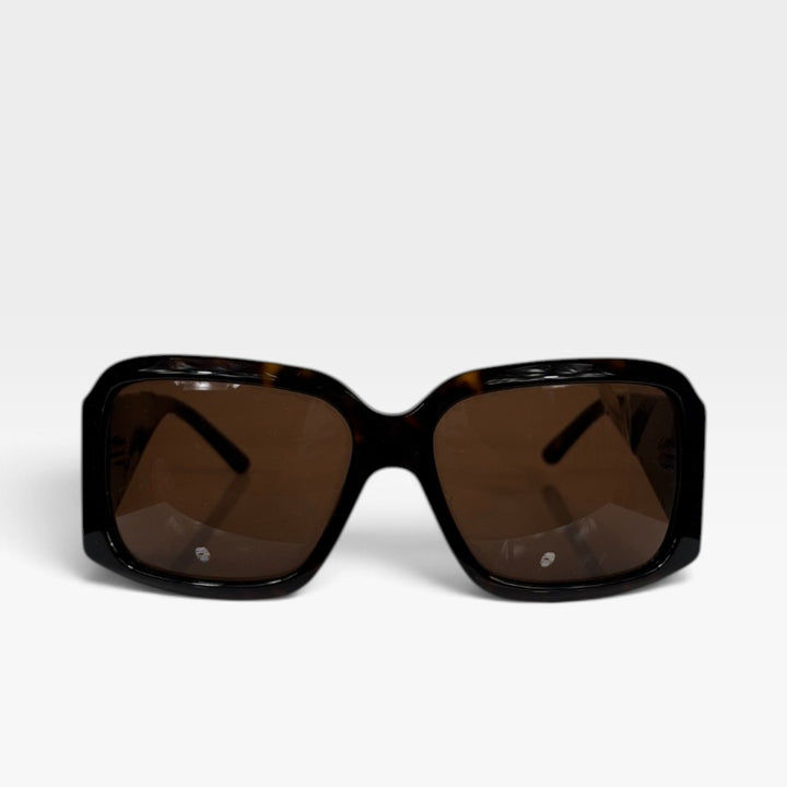 Square Snakeskin Trim Sunglasses