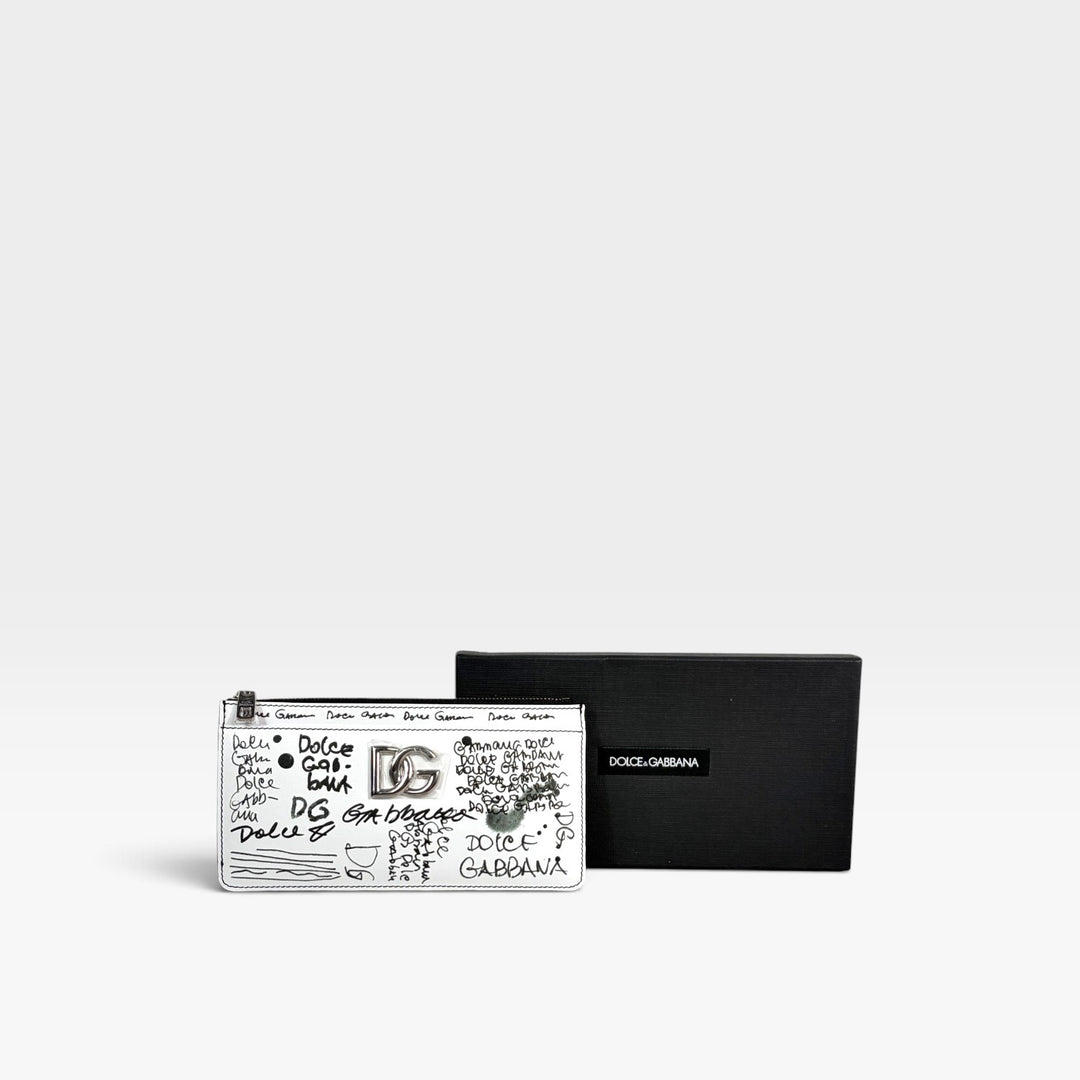 Graffiti Print Leather Wallet