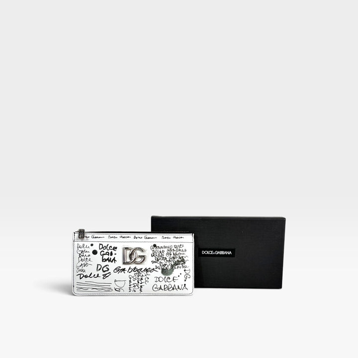 Graffiti Print Leather Wallet
