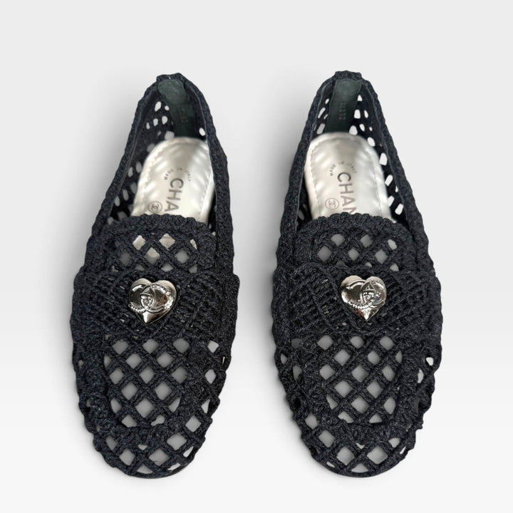Interlocking CC Logo Braided Loafers