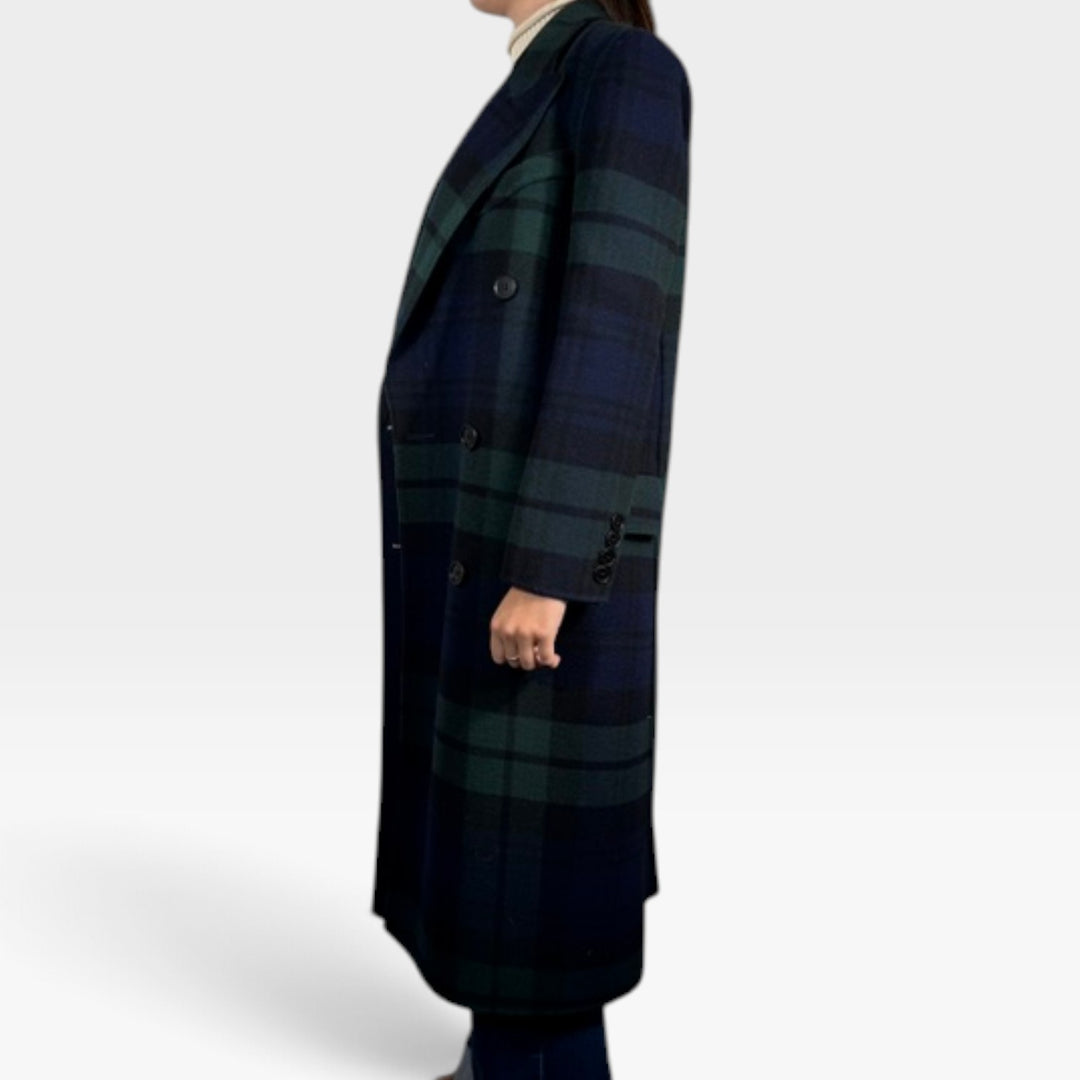 Tartan Double Breasted Coat | Size 4/6