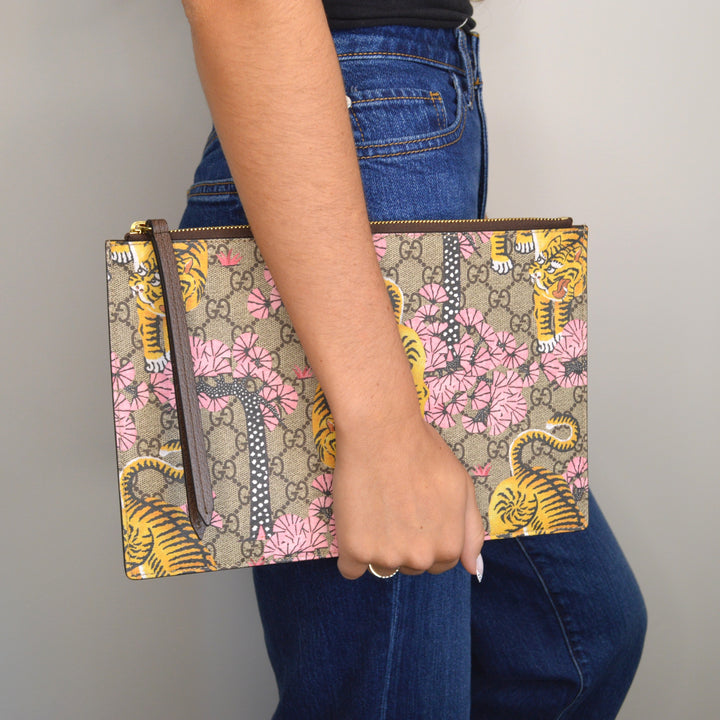 GG Supreme Bengal Zip Clutch
