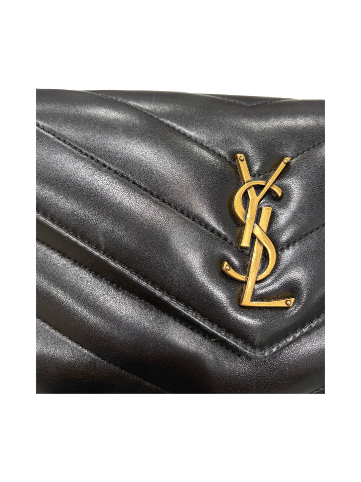 LOULOU small in MATELASSÉ Black lambskin