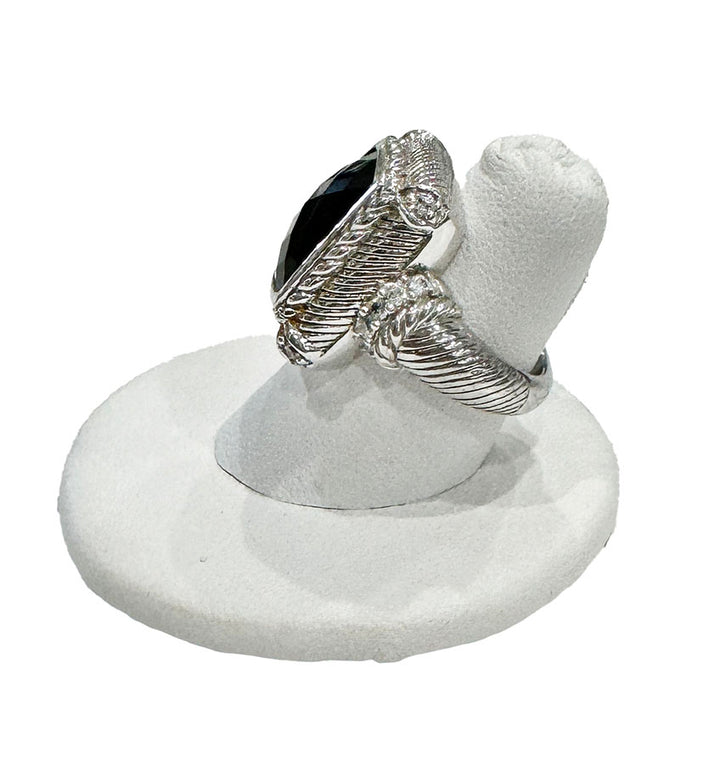 Sterling Silver and Onyx Ring - Size 6