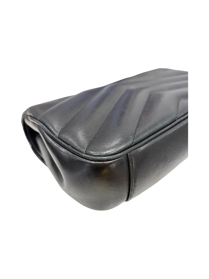 LOULOU small in MATELASSÉ Black lambskin