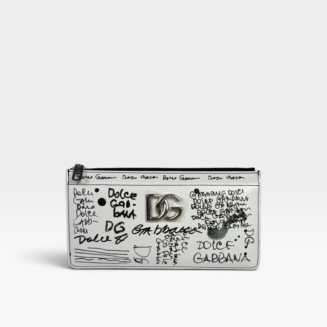 Graffiti Print Leather Wallet
