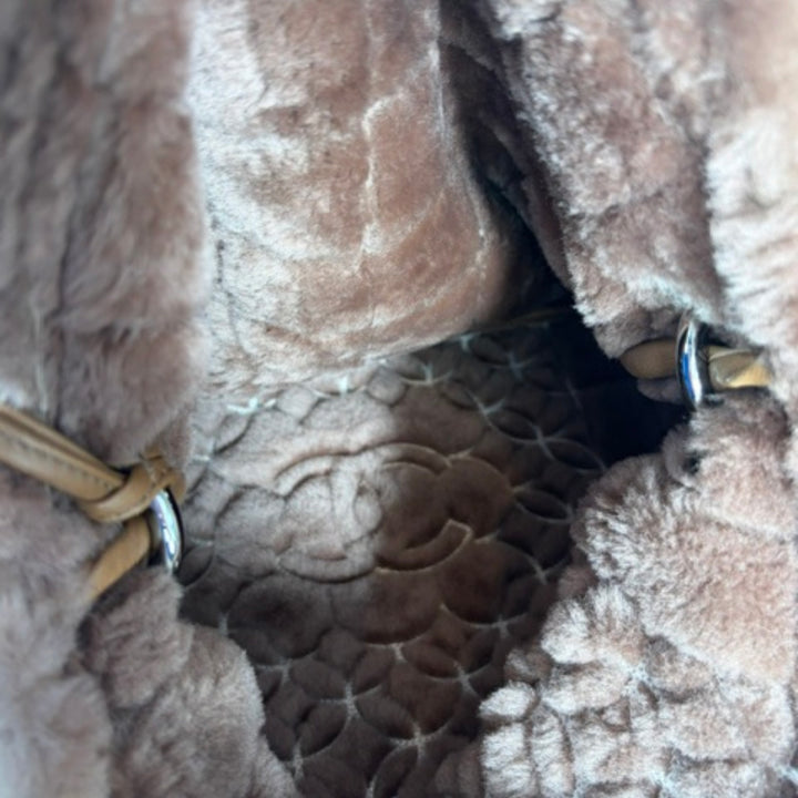 Vintage Shearling and Suede Choco Bar Tote