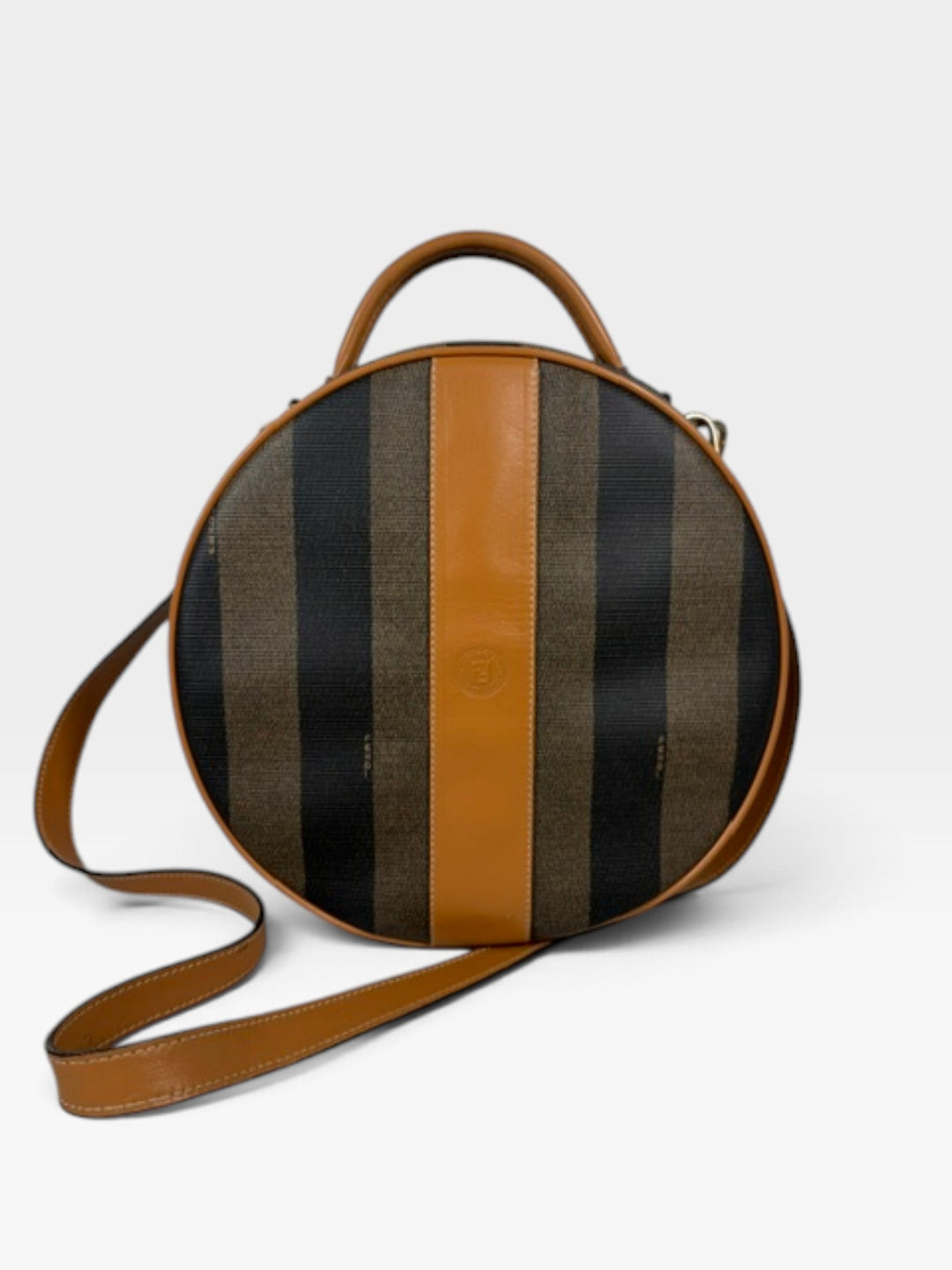 Vintage Pequin Striped Round Crossbody