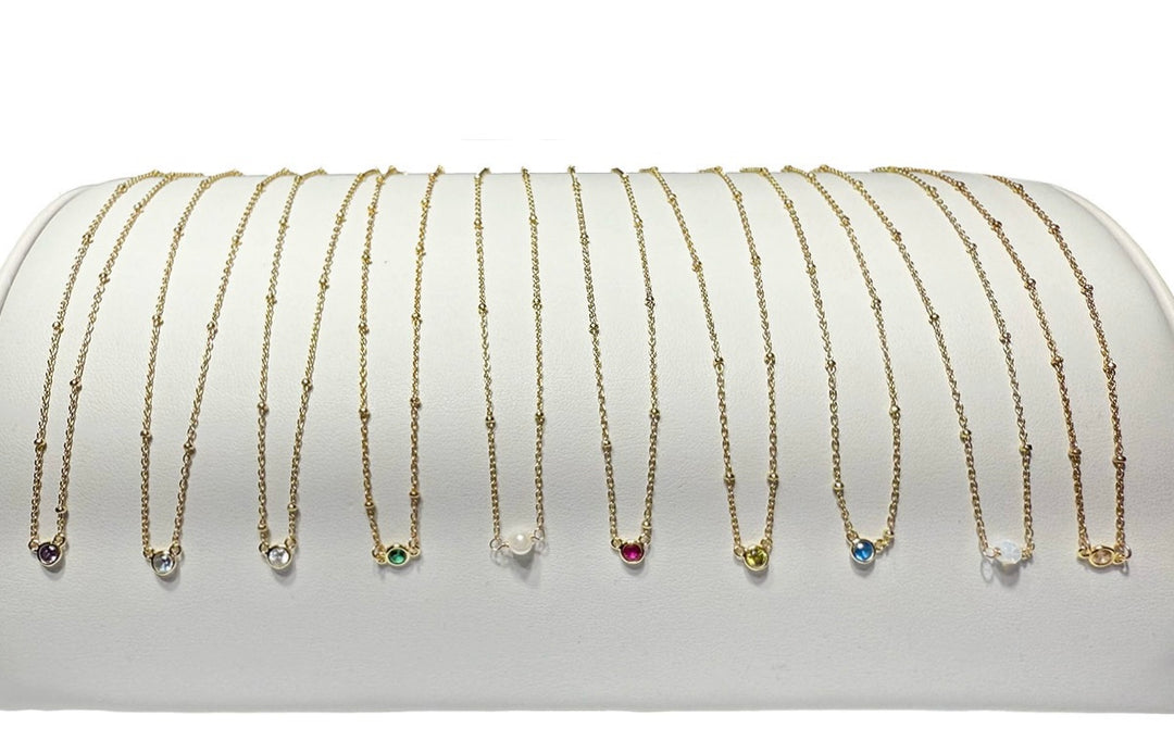 FYB Birthstone Necklace Gold (choose your birthstone)