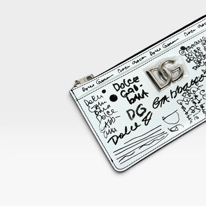 Graffiti Print Leather Wallet