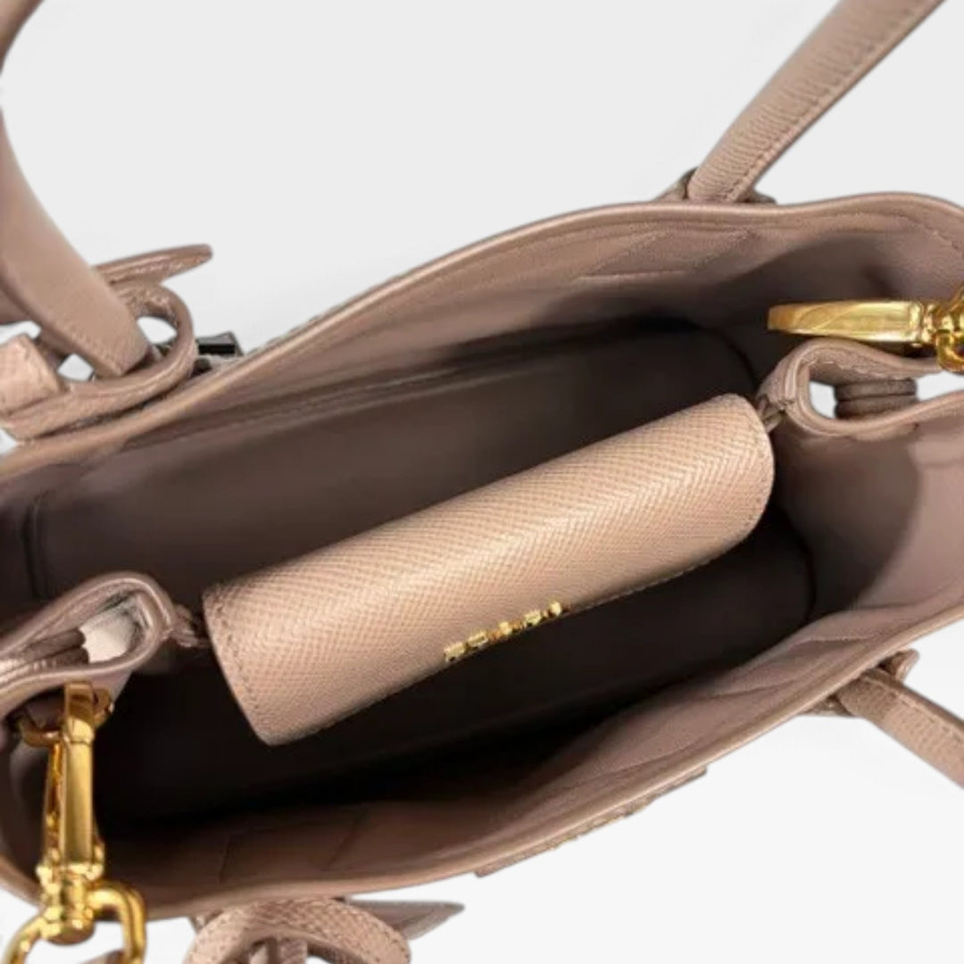 Double Small Saffiano Leather Bag