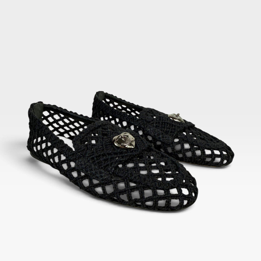 Interlocking CC Logo Braided Loafers