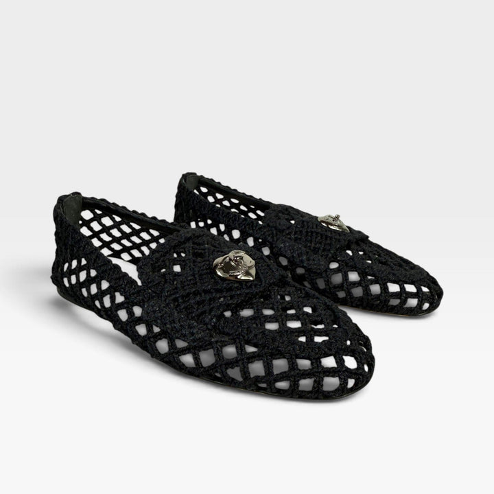 Interlocking CC Logo Braided Loafers