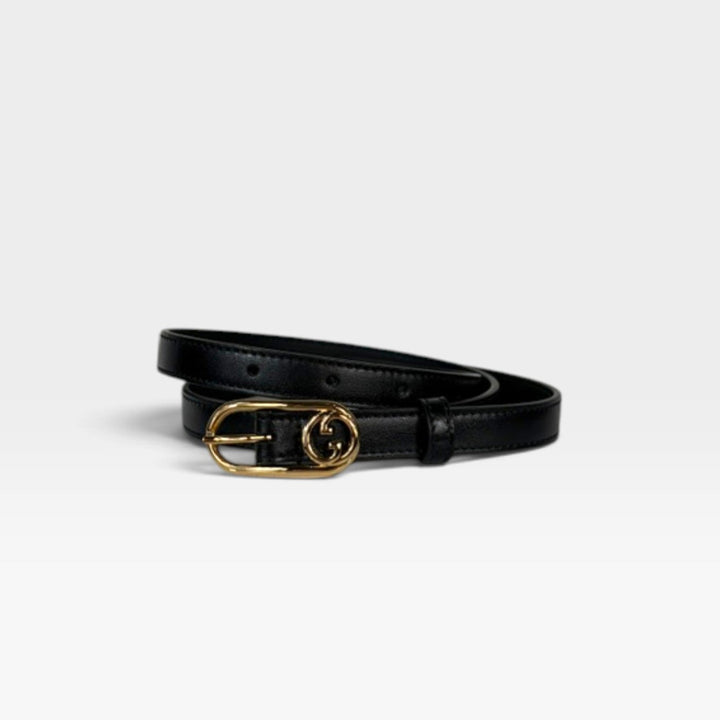 GG Logo Thin Oval Buckle Belt | Size 90-36