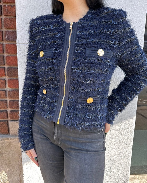 Tweed Zip Jacket | Size 42
