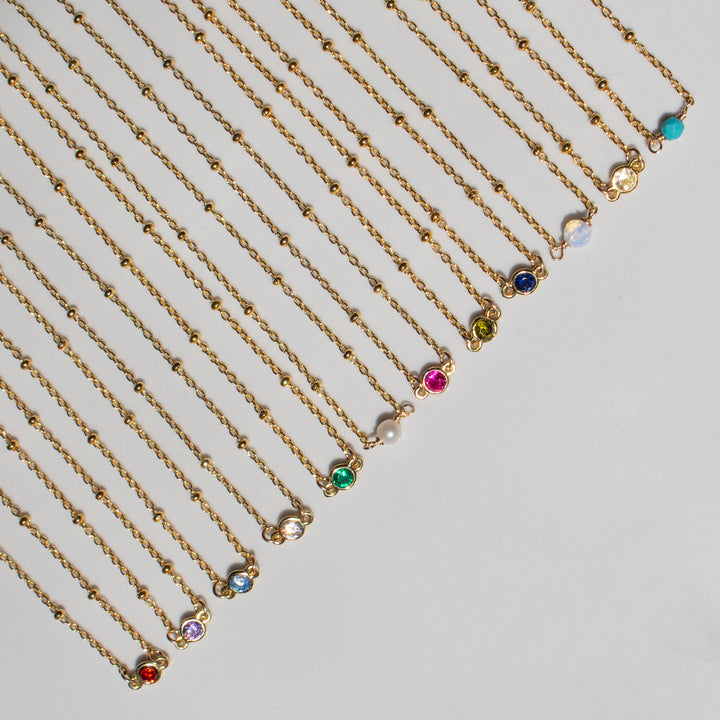 FYB Birthstone Necklace Gold (choose your birthstone)