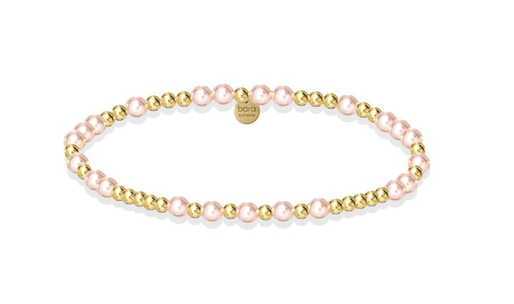 Bara Boheme MELANIE Pink Pearl Gold Filled Beaded Bracelet