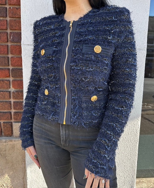 Tweed Zip Jacket | Size 42