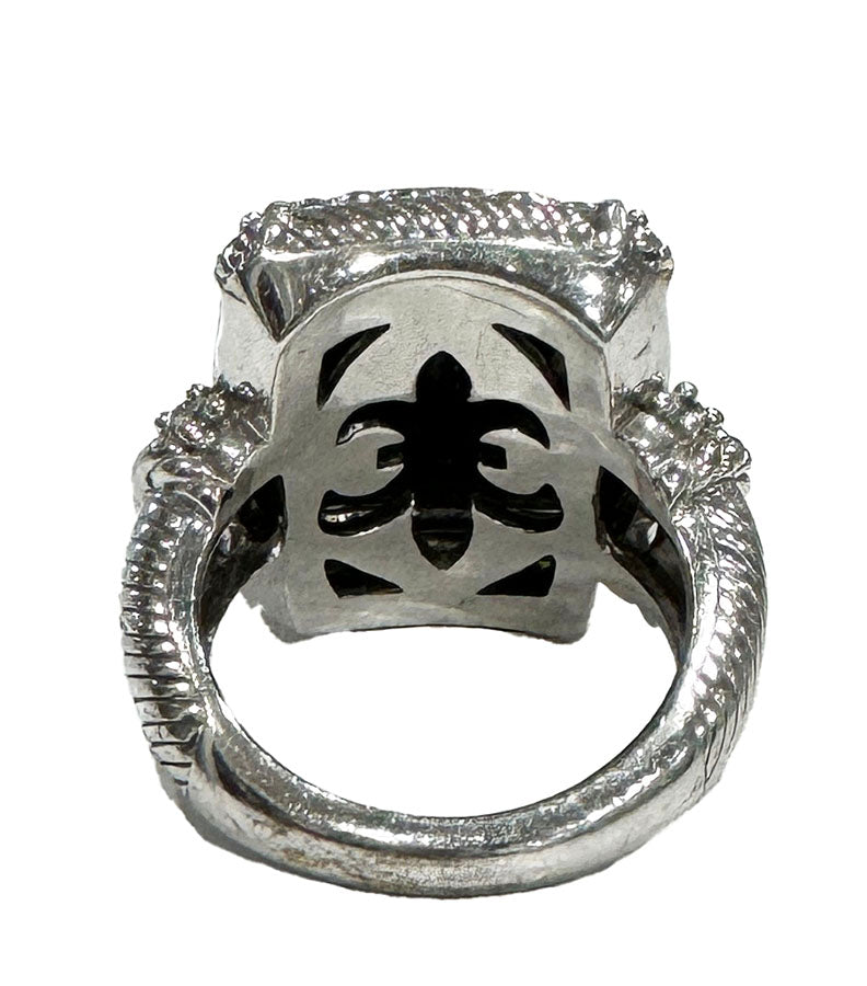 Sterling Silver and Onyx Ring - Size 6